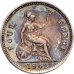 Large Reverse for Groat 1842 coin