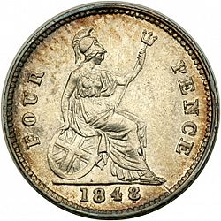 Large Reverse for Groat 1848 coin