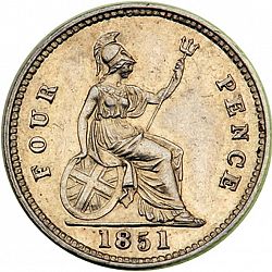 Large Reverse for Groat 1851 coin