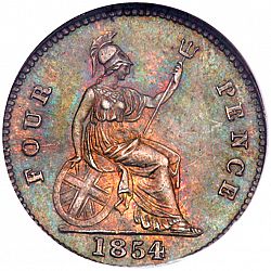 Large Reverse for Groat 1854 coin