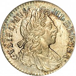 Large Obverse for Fourpence 1701 coin