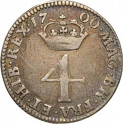 Large Reverse for Fourpence 1700 coin