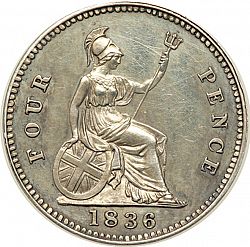 Large Reverse for Groat 1836 coin