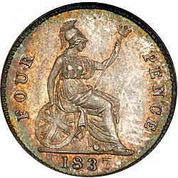 Large Reverse for Groat 1837 coin