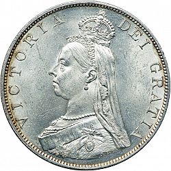 Large Obverse for Double Florin 1887 coin