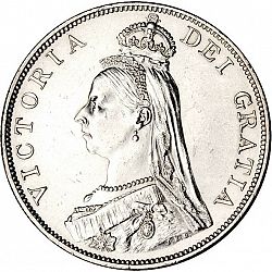 Large Obverse for Double Florin 1888 coin