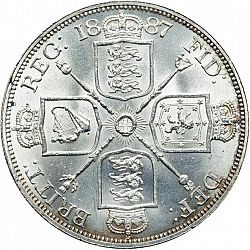 Large Reverse for Double Florin 1887 coin