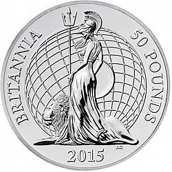 Large Reverse for £50 2015 coin