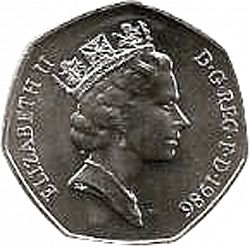 Large Obverse for 50p 1986 coin
