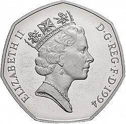 Large Obverse for 50p 1994 coin