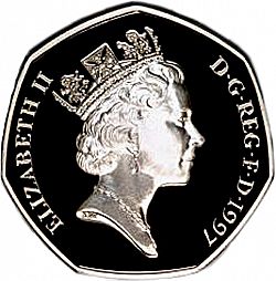 Large Obverse for 50p 1997 coin