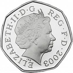 Large Obverse for 50p 2003 coin