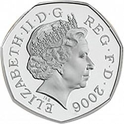 Large Obverse for 50p 2006 coin