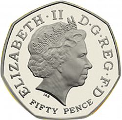 Large Obverse for 50p 2011 coin
