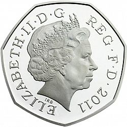 Large Obverse for 50p 2011 coin