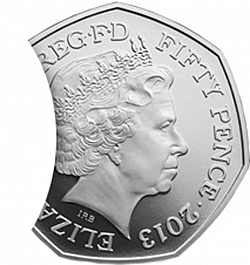 Large Obverse for 50p 2013 coin