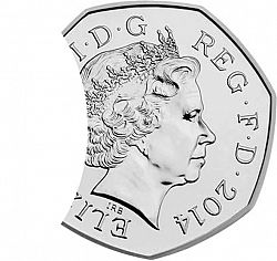 Large Obverse for 50p 2014 coin