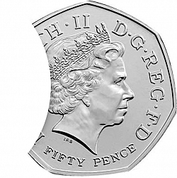 Large Obverse for 50p 2014 coin