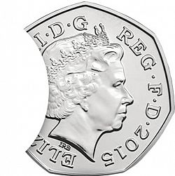 Large Obverse for 50p 2015 coin