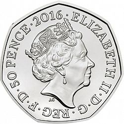 Large Obverse for 50p 2016 coin