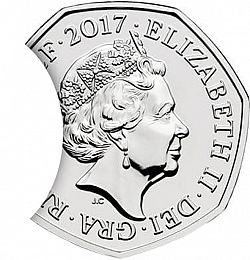 Large Obverse for 50p 2017 coin