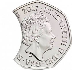 Large Obverse for 50p 2017 coin