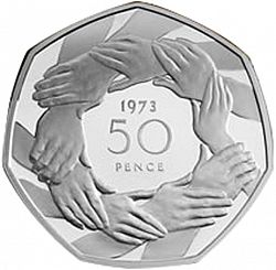 Large Reverse for 50p 1973 coin