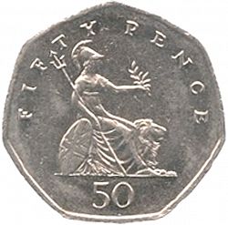 Large Reverse for 50p 1982 coin