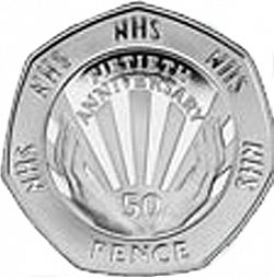 Large Reverse for 50p 1998 coin