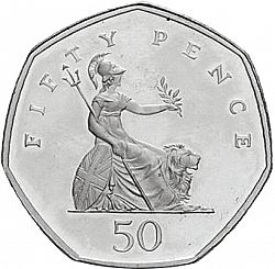 Large Reverse for 50p 2002 coin