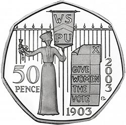 Large Reverse for 50p 2003 coin
