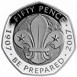 Large Reverse for 50p 2007 coin