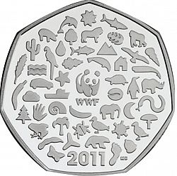 Large Reverse for 50p 2011 coin