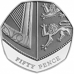 Large Reverse for 50p 2014 coin