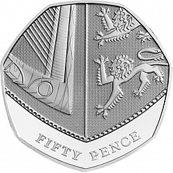 Large Reverse for 50p 2017 coin