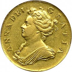 Large Obverse for Five Guineas 1705 coin