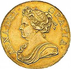 Large Obverse for Five Guineas 1713 coin