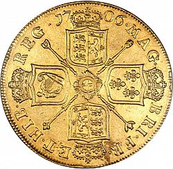 Large Reverse for Five Guineas 1706 coin