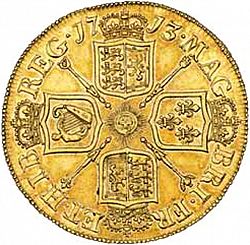 Large Reverse for Five Guineas 1713 coin