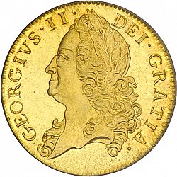 Large Obverse for Five Guineas 1748 coin