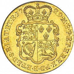 Large Reverse for Five Guineas 1729 coin