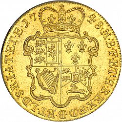 Large Reverse for Five Guineas 1748 coin