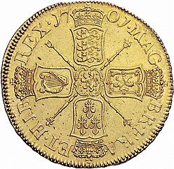 Large Reverse for Five Guineas 1701 coin