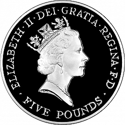 Large Obverse for £5 1996 coin