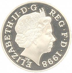 Large Obverse for £5 1998 coin