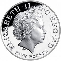 Large Obverse for £5 2008 coin