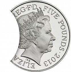 Large Obverse for £5 2013 coin