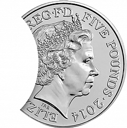 Large Obverse for £5 2014 coin