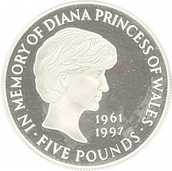 Large Reverse for £5 1999 coin