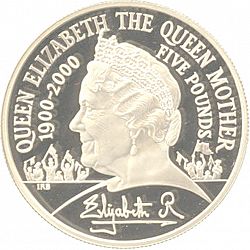 Large Reverse for £5 2000 coin
